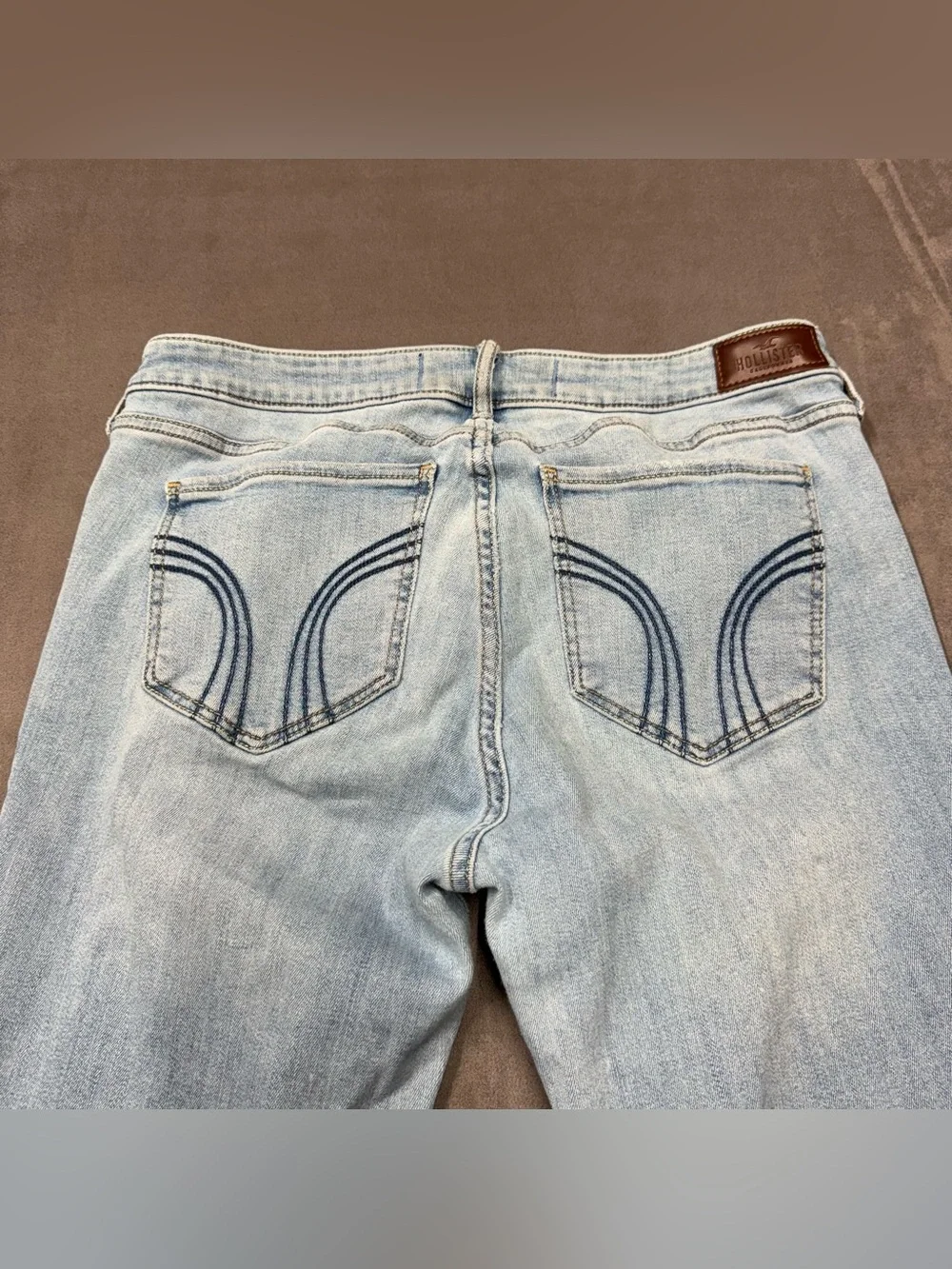 Hollister Light Blue Women's Flared Jeans low rise boot stretch size 13S w31XL32
